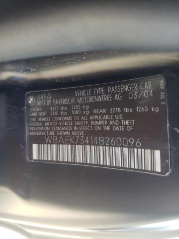 Photo 10 from auction – 2004 BMW 645 CI AUT with VIN WBAEK73414B260096