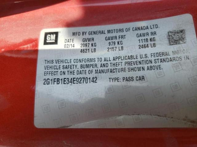 Photo 10 from auction – 2014 CHEVROLET CAMARO LT with VIN 2G1FB1E34E9270142