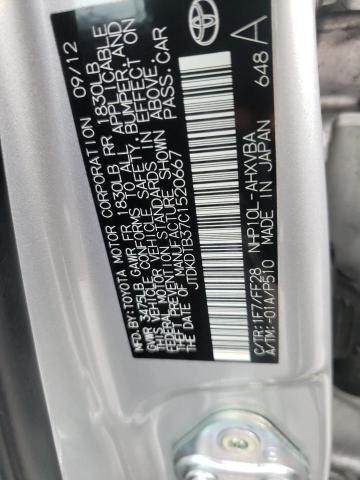 Photo 10 from auction – 2012 TOYOTA PRIUS C with VIN JTDKDTB37C1520667
