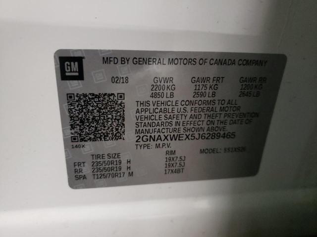 Photo 10 from auction – 2018 CHEVROLET EQUINOX PR with VIN 2GNAXWEX5J6289465