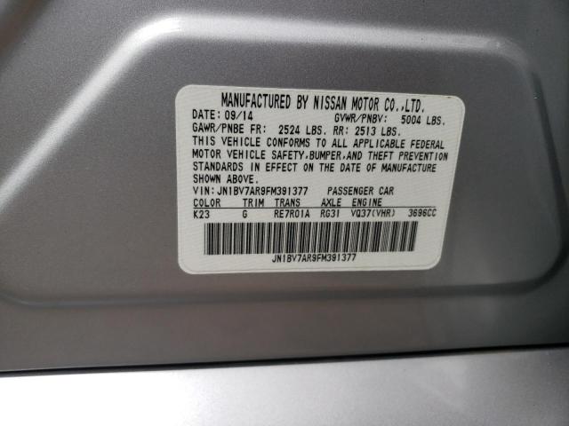 Photo 10 from auction – 2015 INFINITI Q50 BASE with VIN JN1BV7AR9FM391377