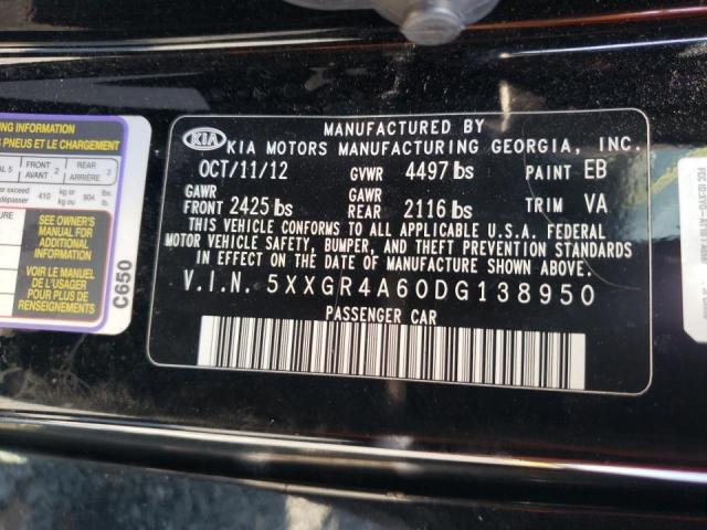 Photo 10 from auction – 2013 KIA OPTIMA SX with VIN 5XXGR4A60DG138950