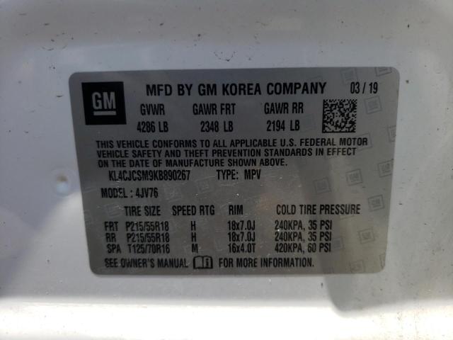 Zdjęcie 10 z aukcji – 2019 BUICK ENCORE ESS z VIN KL4CJCSM9KB890267