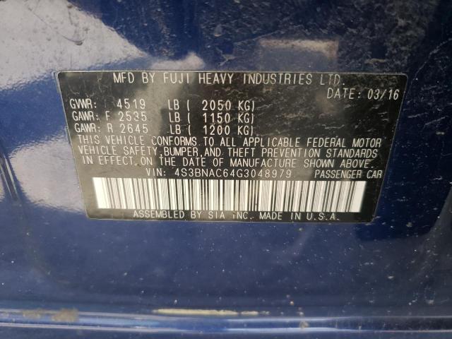 Foto 10 de la subasta – 2016 SUBARU LEGACY 2.5 con VIN 4S3BNAC64G3048979