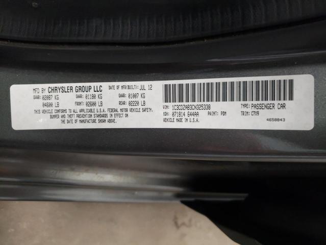Photo 10 from auction – 2012 DODGE AVENGER SE with VIN 1C3CDZAB3CN325338