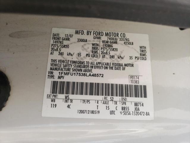 Photo 10 from auction – 2008 FORD EXPEDITION with VIN 1FMFU17538LA48572