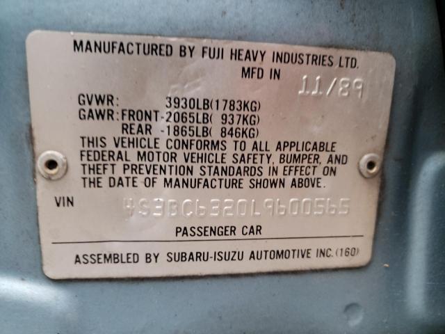 Photo 10 from auction – 1990 SUBARU LEGACY L with VIN 4S3BC6320L9600565