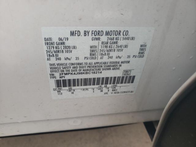 Photo 10 from auction – 2019 FORD EDGE SEL with VIN 2FMPK4J98KBC18214