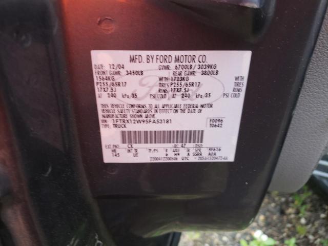 Photo 10 from auction – 2005 FORD F150 with VIN 1FTRX12W95FA53181