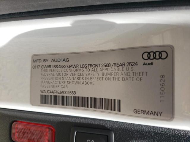 Photo 10 from auction – 2018 AUDI S4 PRESTIG with VIN WAUC4AF48JA002668