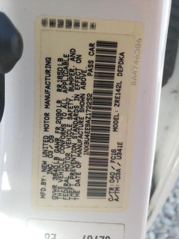 Photo 10 from auction – 2010 TOYOTA COROLLA LE with VIN 1NXBU4EE9AZ172252