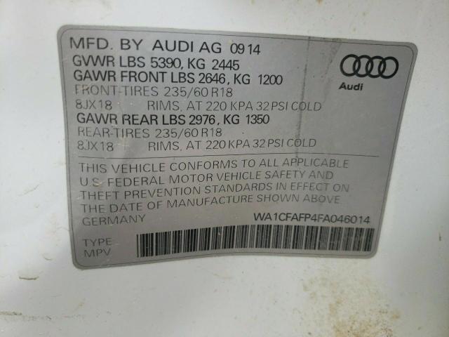 Photo 10 from auction – 2015 AUDI Q5 PREMIUM with VIN WA1CFAFP4FA046014
