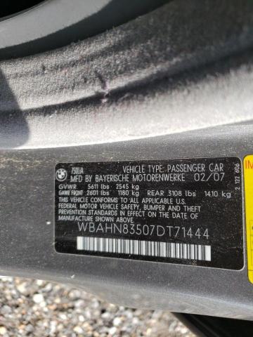 Photo 10 from auction – 2007 BMW 750 with VIN WBAHN83507DT71444