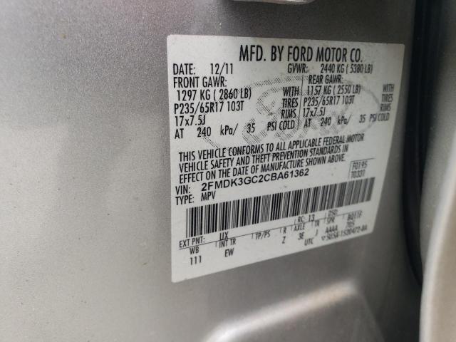 Photo 10 from auction – 2012 FORD EDGE SE with VIN 2FMDK3GC2CBA61362