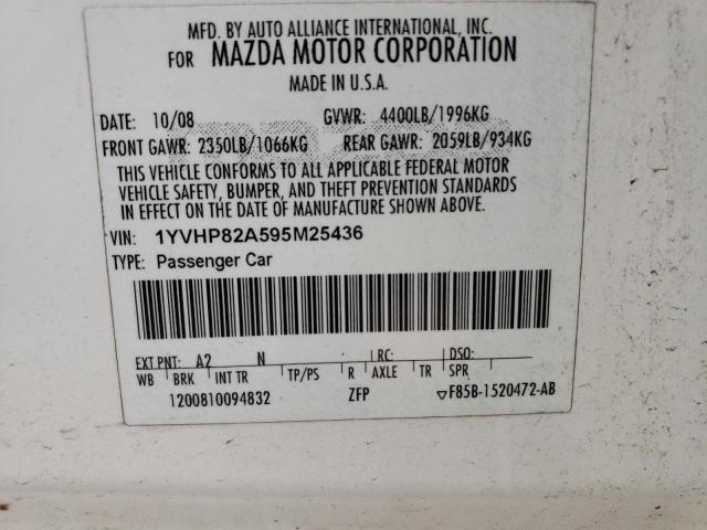 Zdjęcie 10 z aukcji – 2009 MAZDA 6 I z VIN 1YVHP82A595M25436