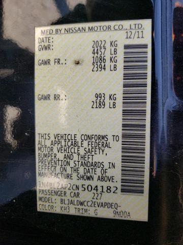 Photo 10 from auction – 2012 NISSAN ALTIMA SR with VIN 1N4BL2AP2CN504182