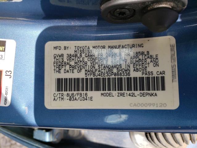 Photo 10 from auction – 2013 TOYOTA COROLLA BA with VIN 5YFBU4EE3DP088336