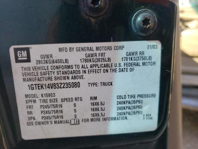 Photo 10 from auction – 2003 GMC NEW SIERRA with VIN 1GTEK14V83Z235080