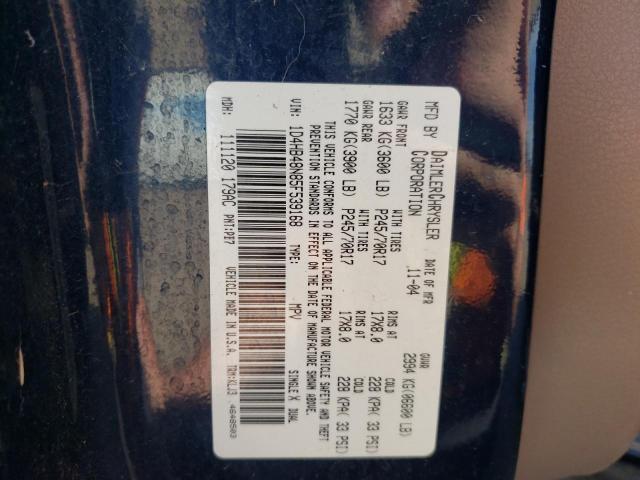 Photo 10 from auction – 2005 DODGE DURANGO SL with VIN 1D4HB48N85F539168