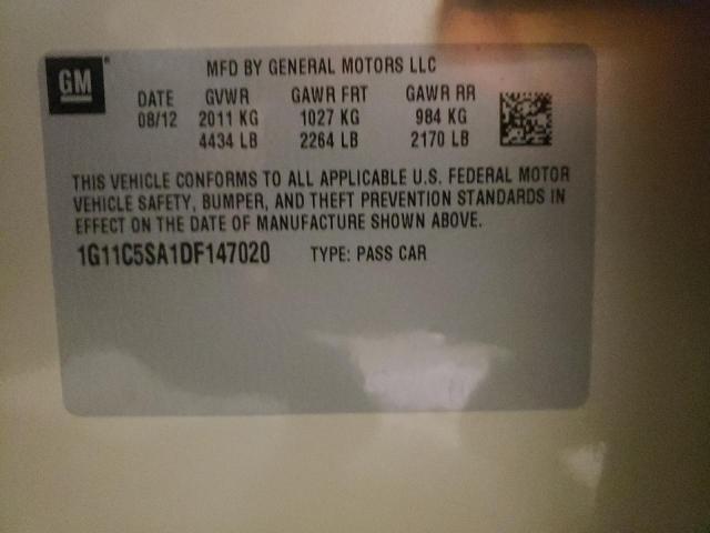 Photo 10 from auction – 2013 CHEVROLET MALIBU 1LT with VIN 1G11C5SA1DF147020