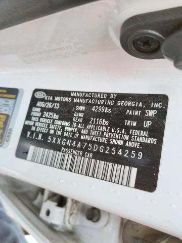 Photo 10 from auction – 2013 KIA OPTIMA EX with VIN 5XXGN4A75DG254259