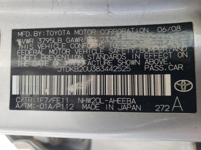 Photo 10 from auction – 2008 TOYOTA PRIUS with VIN JTDKB20U383442525