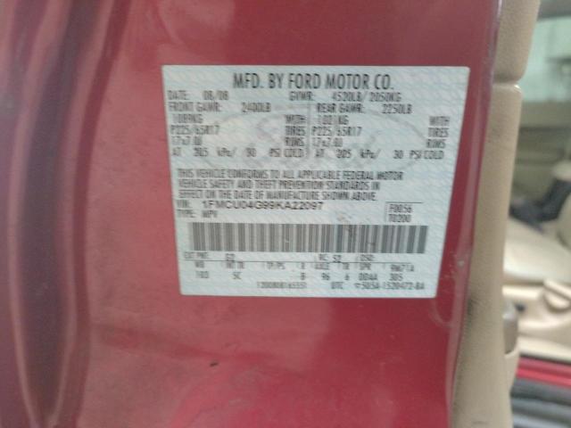 Photo 10 from auction – 2009 FORD ESCAPE LIM with VIN 1FMCU04G99KA22097