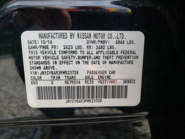 Photo 10 from auction – 2015 INFINITI Q40 with VIN JN1CV6AR3FM523726