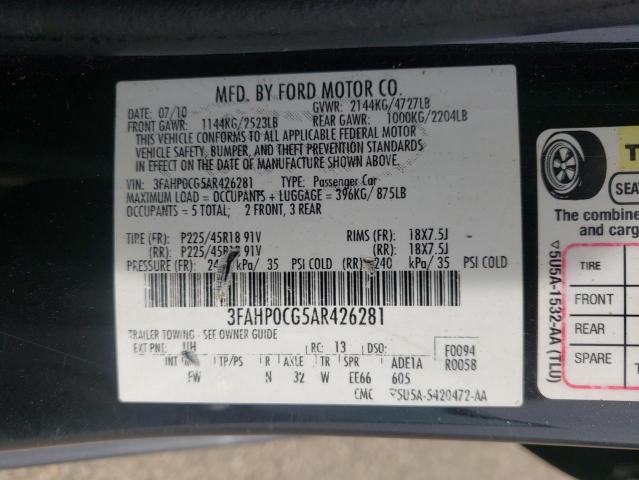 Photo 10 from auction – 2010 FORD FUSION with VIN 3FAHP0CG5AR426281