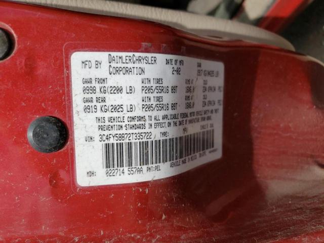 Photo 10 from auction – 2002 CHRYSLER PT CRUISER with VIN 3C4FY58B72T335722