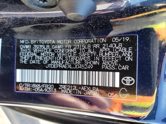 Photo 10 from auction – 2020 TOYOTA COROLLA LE with VIN JTDEPRAEXLJ045249