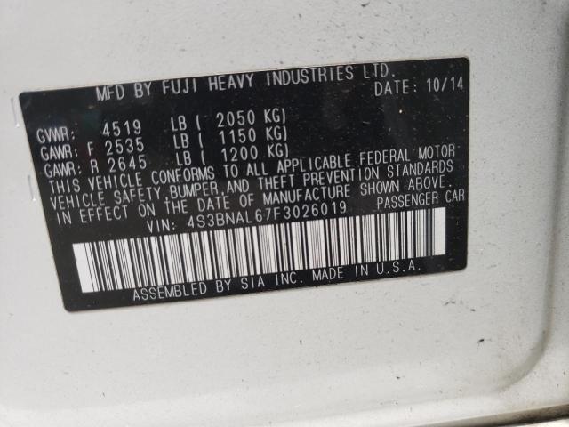 Photo 10 from auction – 2015 SUBARU LEGACY 2.5 with VIN 4S3BNAL67F3026019