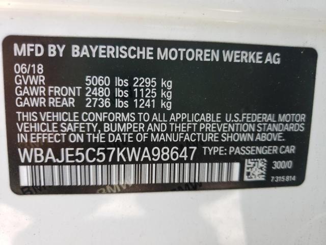 Photo 10 from auction – 2019 BMW 540 I with VIN WBAJE5C57KWA98647