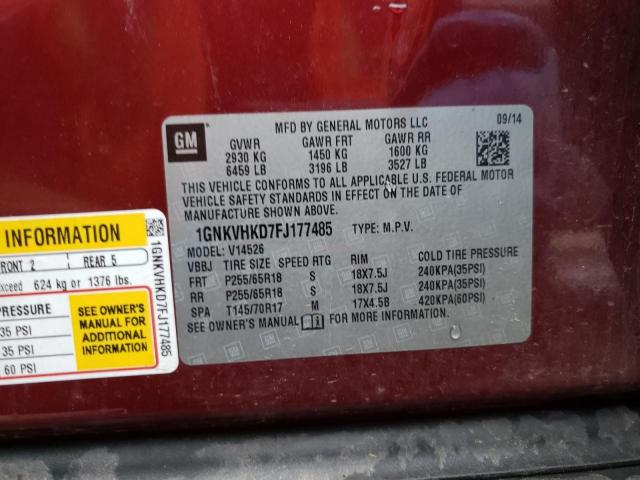 Photo 10 from auction – 2015 CHEVROLET TRAVERSE L with VIN 1GNKVHKD7FJ177485