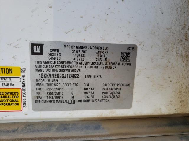Photo 10 from auction – 2016 GMC ACADIA SLE with VIN 1GKKVNED9GJ124022