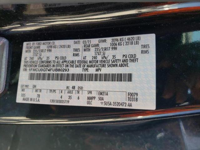 Photo 10 from auction – 2015 FORD ESCAPE SE with VIN 1FMCU0G74FUB80293