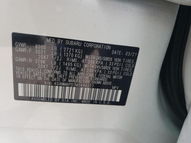 Foto 10 de la subasta – 2021 SUBARU ASCENT LIM con VIN 4S4WMAPD7M3444277