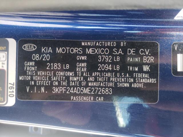 Photo 10 from auction – 2021 KIA FORTE FE with VIN 3KPF24AD5ME272683