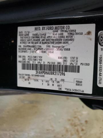 Photo 10 from auction – 2011 FORD FUSION SE with VIN 3FAHP0HAXBR217396
