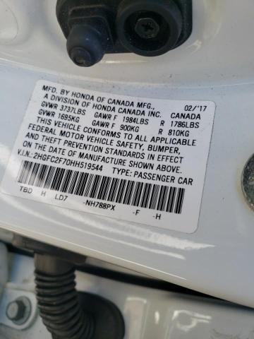 Photo 10 from auction – 2017 HONDA CIVIC EX with VIN 2HGFC2F70HH519544