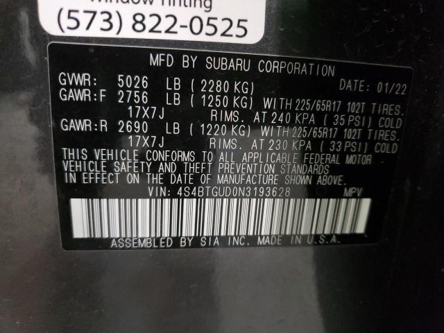 Photo 10 from auction – 2022 SUBARU OUTBACK WI with VIN 4S4BTGUD0N3193628