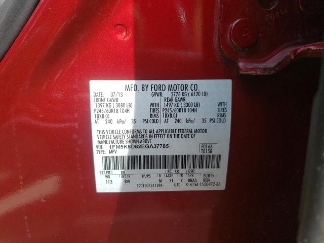 Photo 10 from auction – 2014 FORD EXPLORER X with VIN 1FM5K8D82EGA37785