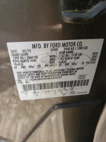 Photo 10 from auction – 2013 FORD EDGE LIMIT with VIN 2FMDK3KC4DBA41817