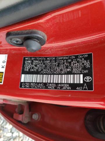 Photo 10 from auction – 2010 TOYOTA PRIUS with VIN JTDKN3DU1A0010871