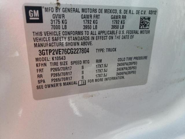Photo 10 from auction – 2012 GMC SIERRA K15 with VIN 3GTP2VE76CG227804