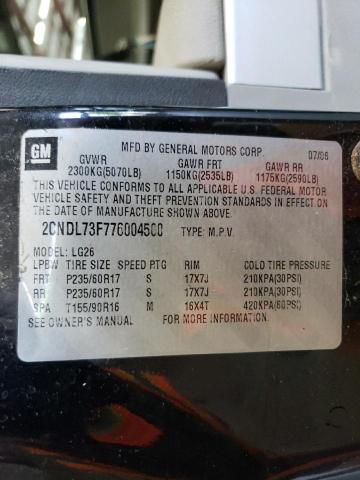Photo 10 from auction – 2007 CHEVROLET EQUINOX LT with VIN 2CNDL73F776004500