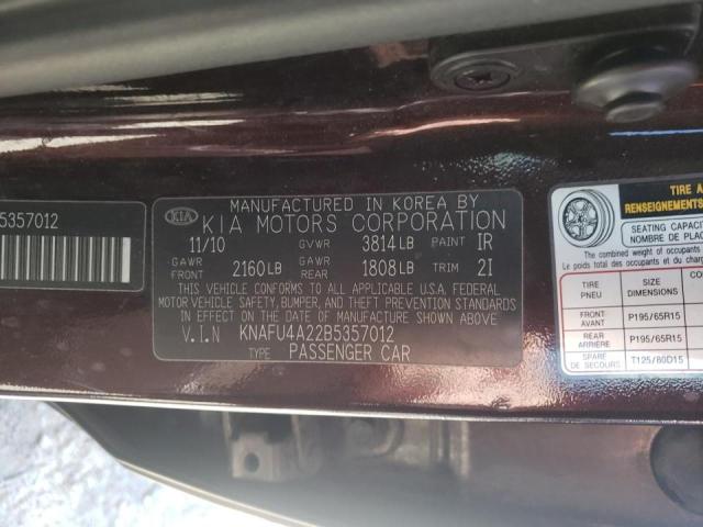 Photo 10 from auction – 2011 KIA FORTE EX with VIN KNAFU4A22B5357012