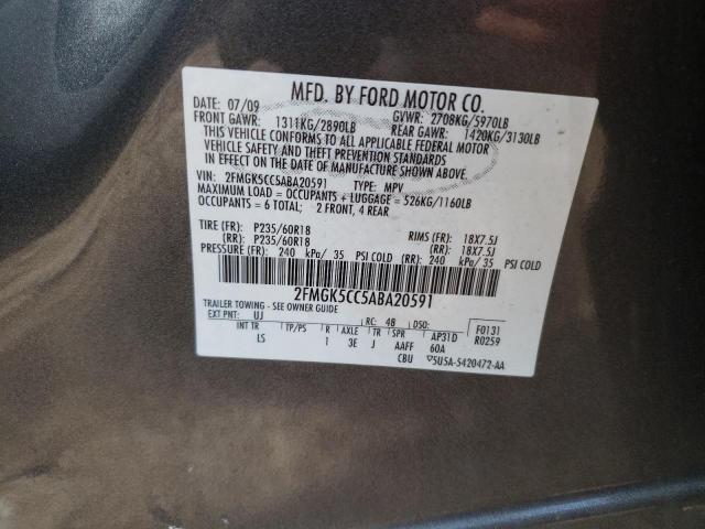Photo 10 from auction – 2010 FORD FLEX SEL with VIN 2FMGK5CC5ABA20591