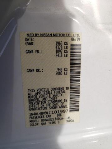 Photo 10 from auction – 2020 NISSAN ALTIMA S with VIN 1N4BL4BV9LC101997