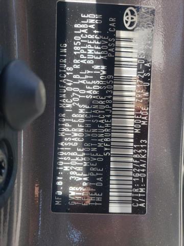 Photo 10 from auction – 2018 TOYOTA COROLLA L with VIN 5YFBURHE4JP843059